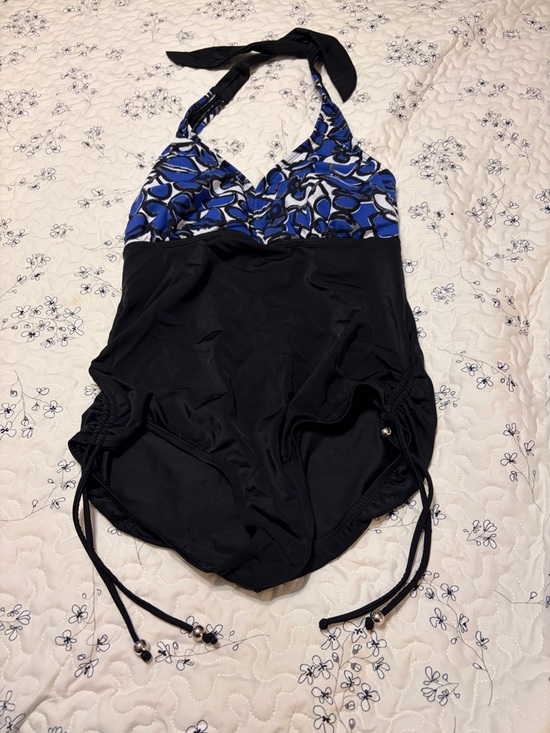 Merona Other - Merona Black One-Piece Swimsuit with Blue Print Halter Top